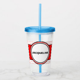 Red Polka Dots Familie Reunion Naam Acryl Drinkbeker