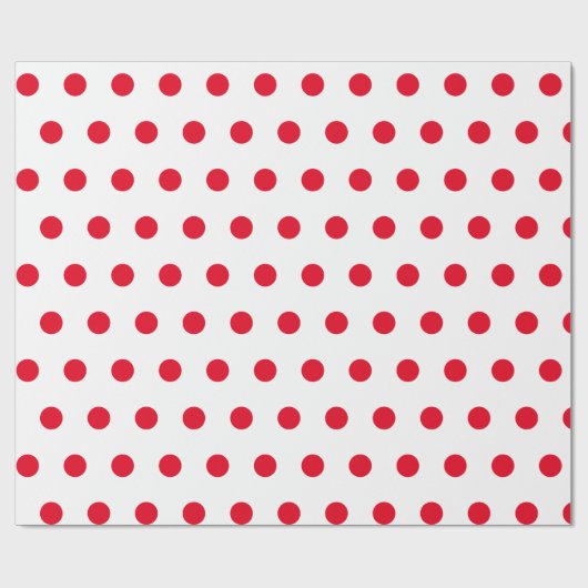 Red Polka Dots Geometric Pattern White Cadeaupapier (Vlak)