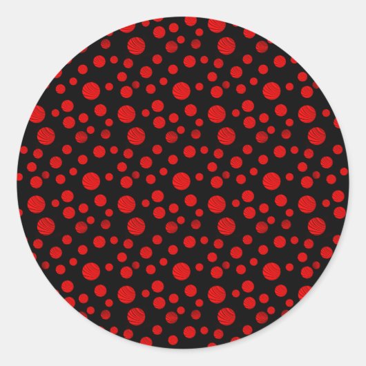 Red Polka Dots Kerst sticker (Voorkant)