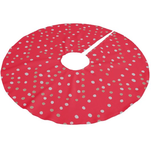 Red Polka Dots Kerstboom Rok (Gekanteld)