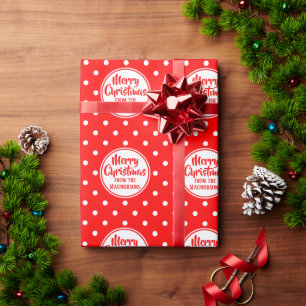 Red Polka Dots kerstpapier Cadeaupapier