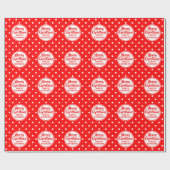 Red Polka Dots kerstpapier Cadeaupapier (Vlak)