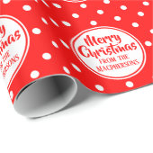 Red Polka Dots kerstpapier Cadeaupapier (Rol Hoek)