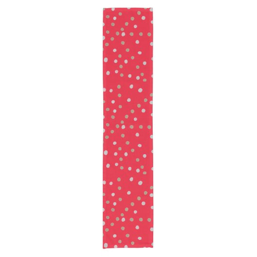 Red Polka Dots Korte Tafelloper (Voorkant)