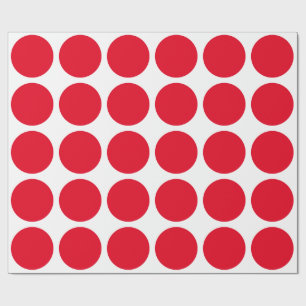 Red Polka Dots Large Geometric Pattern White Cadeaupapier