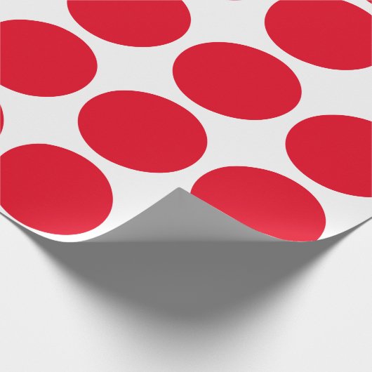 Red Polka Dots Large Geometric Pattern White Cadeaupapier (Hoek)