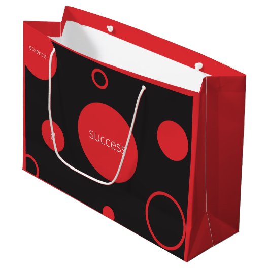 Red Polka Dots Large Gift Bag Groot Cadeauzakje (Voorkant Gekanteld)