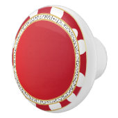 Red Polka Dots Leopard Pattern Keramische Knop (Rechts)