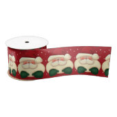 Red Polka Dots met Cartoon Santa Satijnen Lint (Spoel)