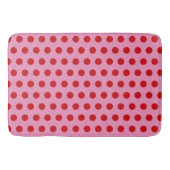 Red Polka Dots on Pink Badmat (Voorkant)