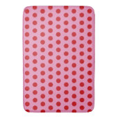 Red Polka Dots on Pink Badmat (Voorkant Verticaal)