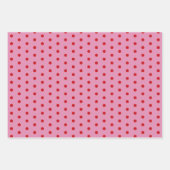 Red Polka Dots on Pink Inpakpapier Vel (Voorkant 3)