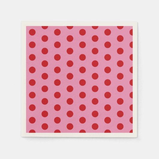 Red Polka Dots on Pink Servet (Voorkant)