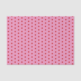 Red Polka Dots on Pink Tissuepapier