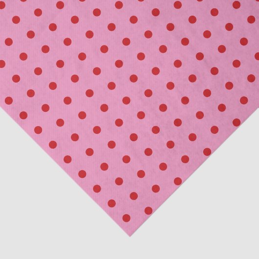 Red Polka Dots on Pink Tissuepapier (Detail)