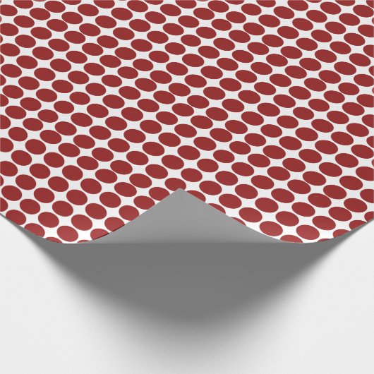 Red Polka Dots on White Cadeaupapier (Hoek)