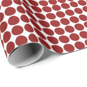 Red Polka Dots on White Cadeaupapier (Rol Hoek)