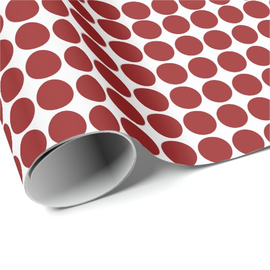 Red Polka Dots on White Cadeaupapier (Rol Hoek)