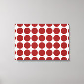 Red Polka Dots on White Canvas Afdruk (Voorkant)