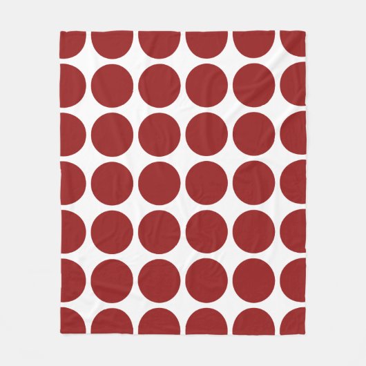 Red Polka Dots on White Fleece Deken (Voorkant)