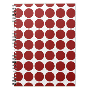 Red Polka Dots on White Notitieboek