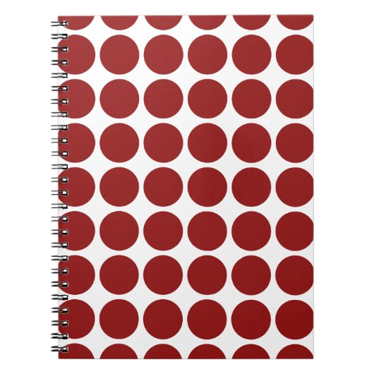 Red Polka Dots on White Notitieboek (Voorkant)