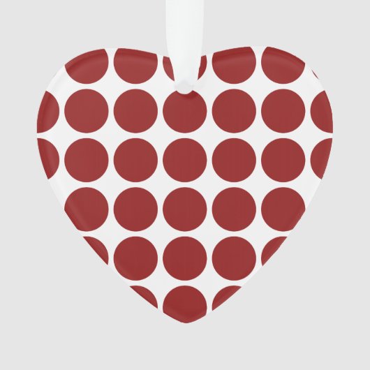 Red Polka Dots on White Ornament (voorkant)