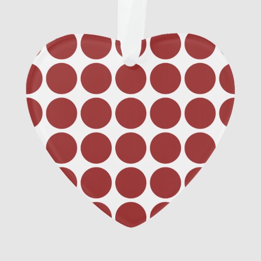 Red Polka Dots on White Ornament (achterkant)