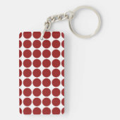 Red Polka Dots on White Sleutelhanger (achterkant)
