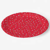 Red Polka Dots Papieren Bordje (Gekanteld)