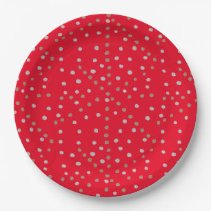 Red Polka Dots Papieren Bordje