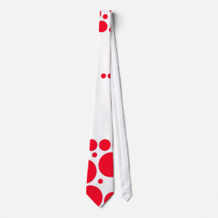 Red Polka Dots Pattern Art Design Stropdas