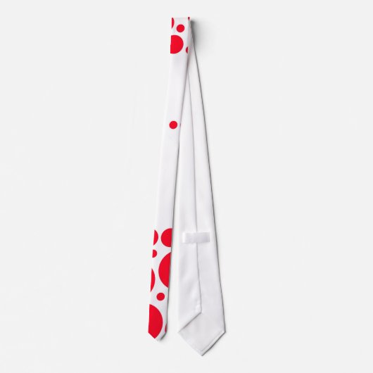 Red Polka Dots Pattern Art Design Stropdas (Achterkant)