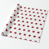 Red Polka Dots Pattern Cadeaupapier (Uitgerold)