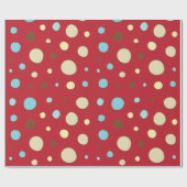 Red Polka Dots Pattern Cadeaupapier (Vlak)