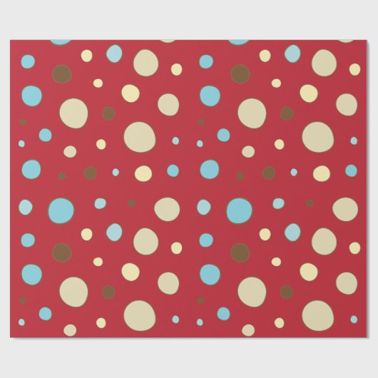 Red Polka Dots Pattern Cadeaupapier (Vlak)