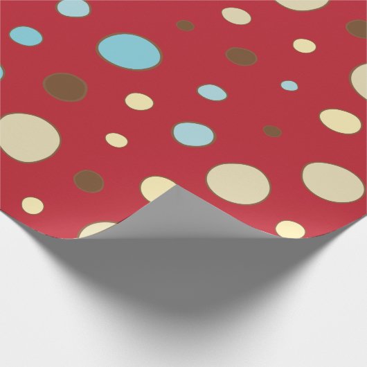 Red Polka Dots Pattern Cadeaupapier (Hoek)