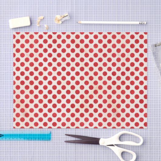 Red Polka Dots Pattern Tissuepapier (Craft)