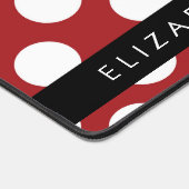 Red Polka Dots, Polka Dot Pattern, Jouw naam Bureaumat (Hoek)