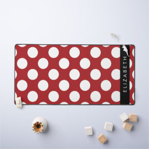 Red Polka Dots, Polka Dot Pattern, Jouw naam Bureaumat