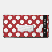 Red Polka Dots, Polka Dot Pattern, Jouw naam Bureaumat (Keyboard & Muis)