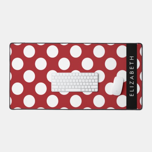 Red Polka Dots, Polka Dot Pattern, Jouw naam Bureaumat (Keyboard & Muis)