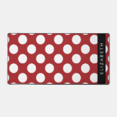 Red Polka Dots, Polka Dot Pattern, Jouw naam Bureaumat (Voorkant)