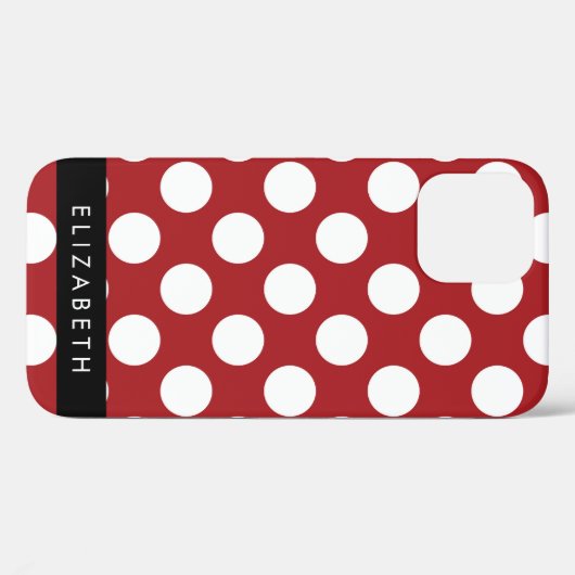 Red Polka Dots, Polka Dot Pattern, Jouw naam Case-Mate iPhone Case (Achterkant (horizontaal))