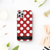 Red Polka Dots, Polka Dot Pattern, Jouw naam Case-Mate iPhone Case