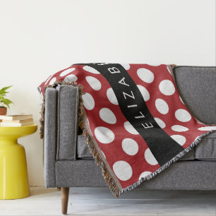 Red Polka Dots, Polka Dot Pattern, Jouw naam Deken