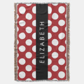 Red Polka Dots, Polka Dot Pattern, Jouw naam Deken (Voorkant Verticaal)
