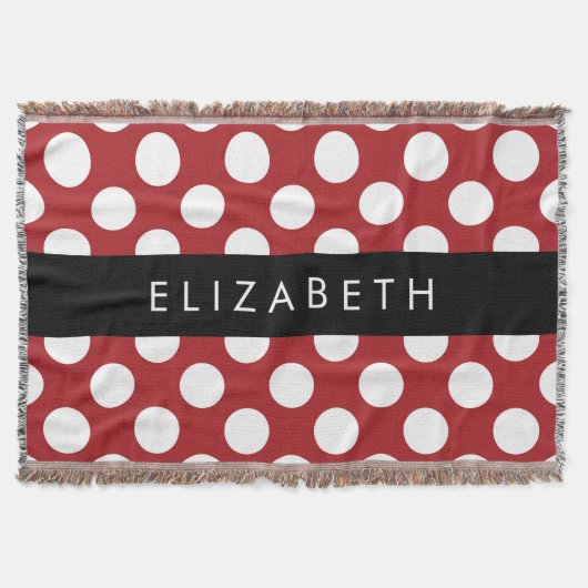 Red Polka Dots, Polka Dot Pattern, Jouw naam Deken (Voorkant)