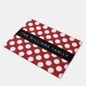Red Polka Dots, Polka Dot Pattern, Jouw naam Deurmat (Schuin)