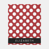 Red Polka Dots, Polka Dot Pattern, Jouw naam Fleece Deken (Voorkant)